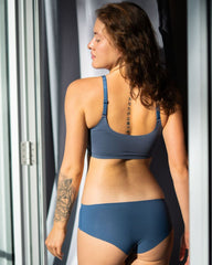 Cerulean Blue- Scoop Neck Adjustable Strap Bra