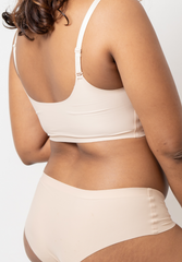 Taupe - Scoop Neck Adjustable Strap Bra