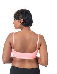 Peach - Scoop Neck Adjustable Strap Bra