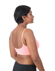 Peach - Scoop Neck Adjustable Strap Bra
