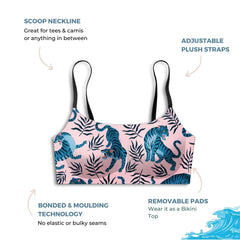 Pink Tigress - Scoop Neck Adjustable Strap Bra / Bikini