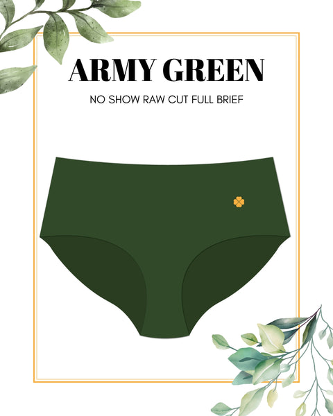 Army Green - Raw cut Seamless Full Brief