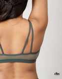 Fir Green Coloured Sports Bra by Clubhouse Vivaldi Medium Impact Support Back Mesh Lining