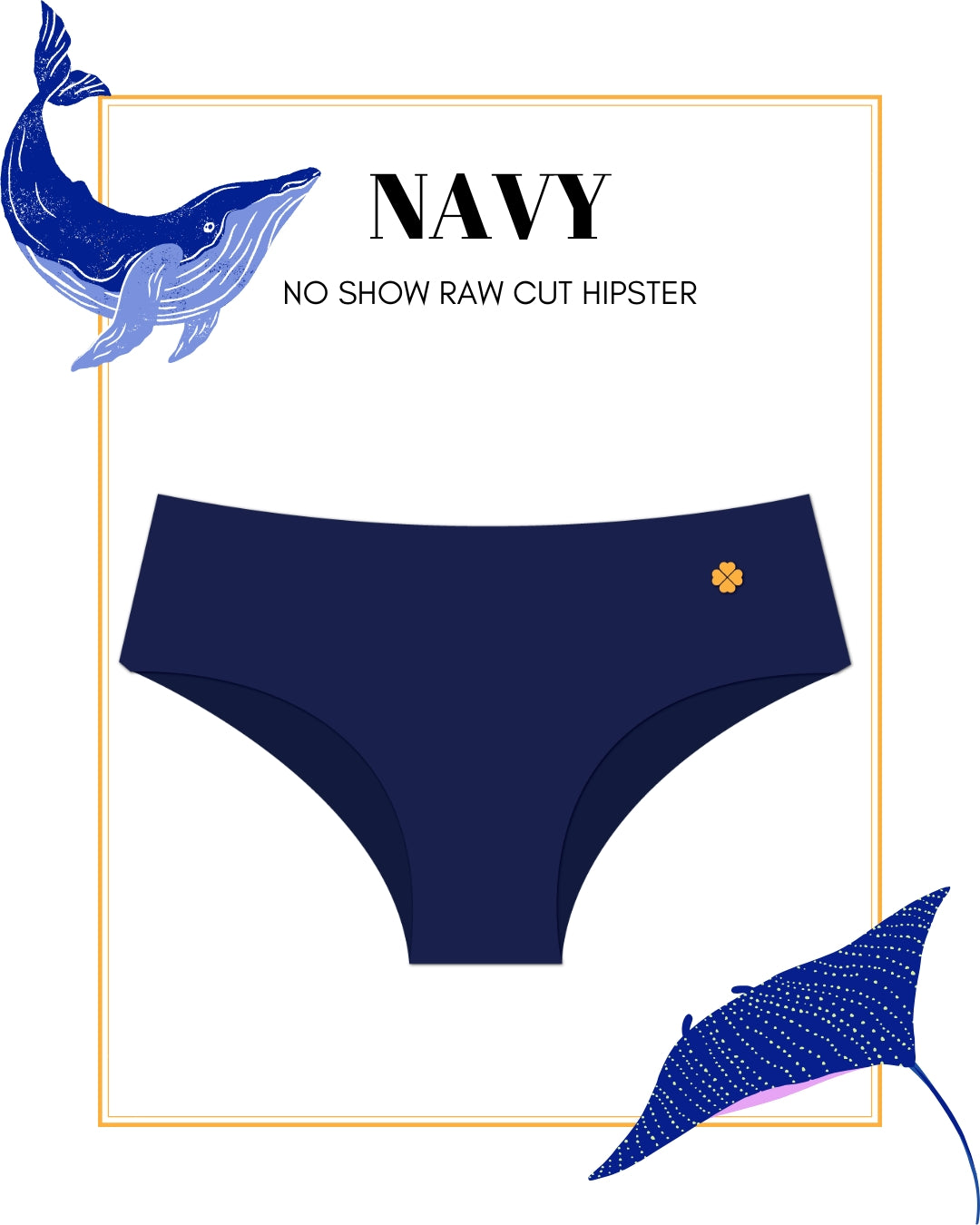 Navy - Second Skin Raw Cut Hipster