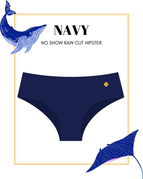 Navy - Second Skin Raw Cut Hipster