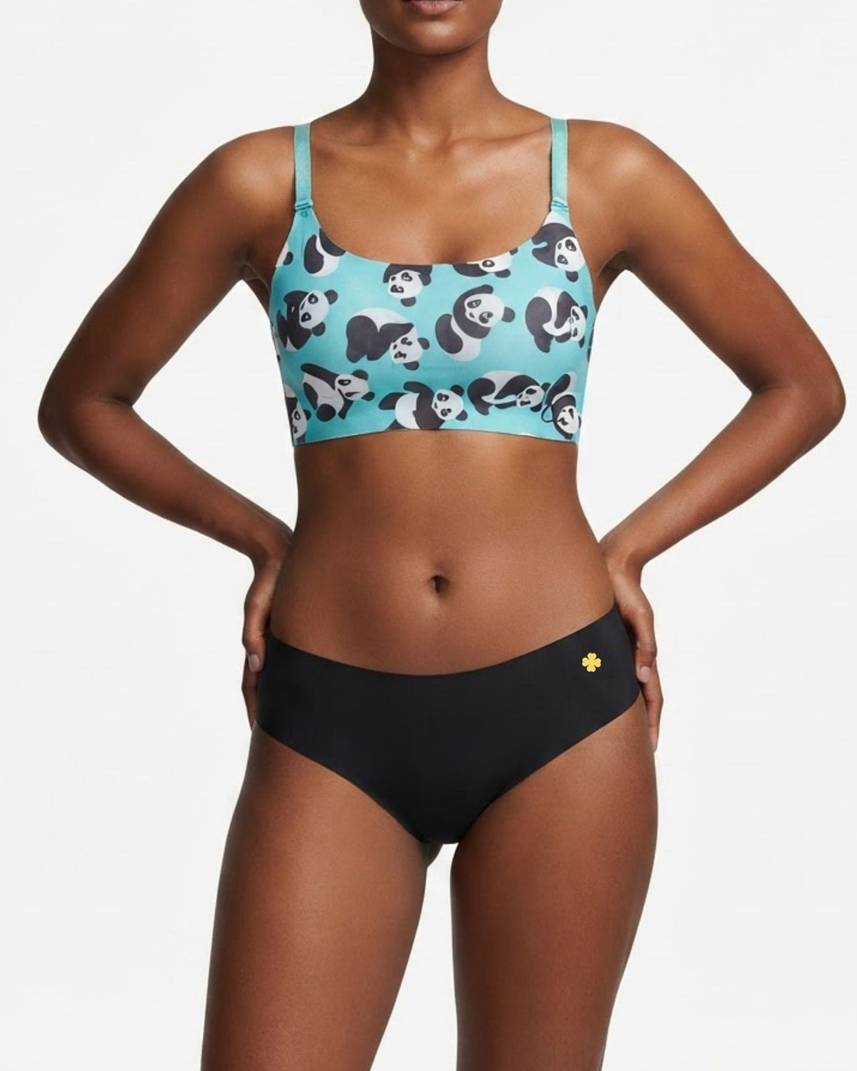 Panda -  Scoop Neck Adjustable Strap Bra / Bikini