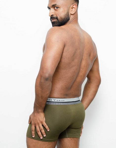 Olive Green - Super Soft Long Leg Boxer Brief