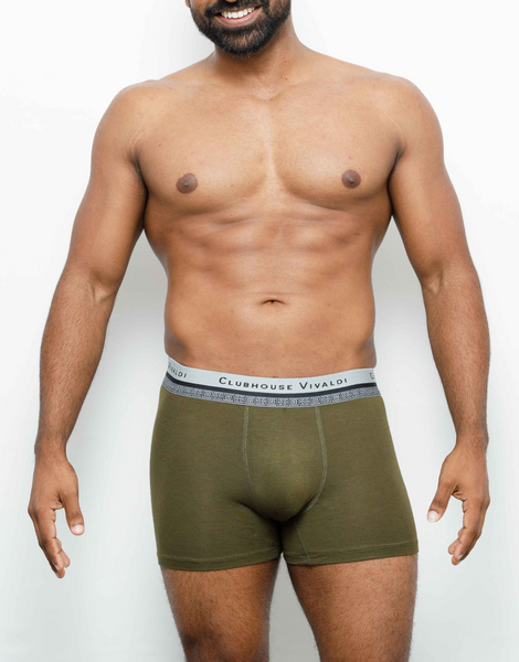 Olive Green - Super Soft Long Leg Boxer Brief