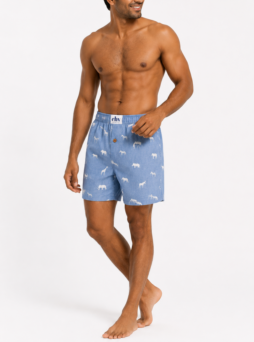 Woven Boxer -Mid Night Zoo