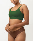 Forest Green - Scoop Neck Adjustable Strap Bra