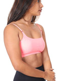 Neon Pink - Scoop Neck Adjustable Strap Bra